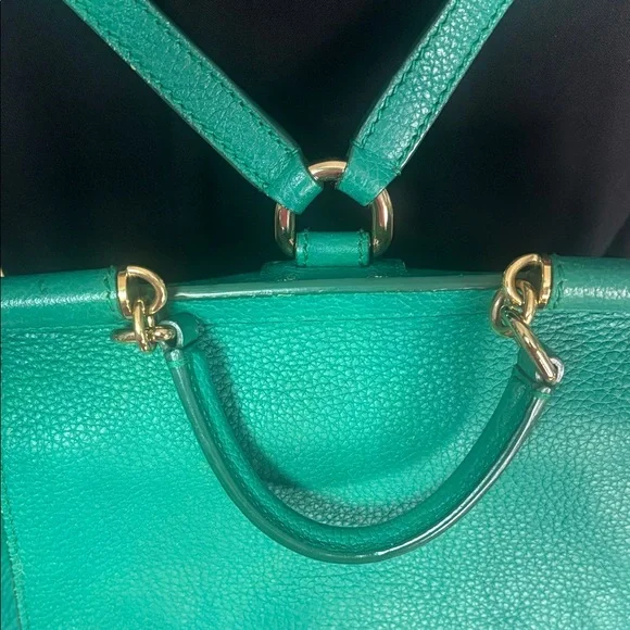 Dolce & Gabbana Sicily Leather Backpack in Rare Green, good 